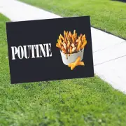 Poutine French Fries Crispy Potato Chips Food Indoor Outdoor Yard Sign