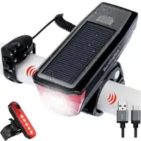 在飛比找ETMall東森購物網優惠-太陽能USB充電自行車燈