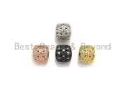 CZ Micro Pave Drum Barrel Fancy spacer beads, sku#X113