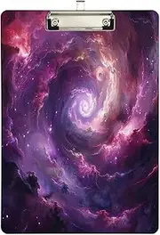 [GAIREG] Purple Pink Spiral Galaxy Art Clipboards, Acrylic Clipboard for Kids Students Nurses Coaches Teachers, A4 Letter Size 12.5 x 9 Inches Silver Clip