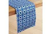 IDC Homewares 100% Cotton Printed Table Runner Azure Blue