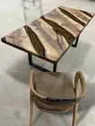 Custom Order Walnut Epoxy Table , Epoxy Dining Table , Solid Natural Wood Table