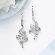 Wave Long Dangle 925 Sterling Silver Stud Earrings Zulastone Woman Girl Jewelry