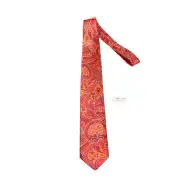 Italo Ferretti NWT Neck Tie Burgundy/Orange Whimsical 100% Silk Made in Italy