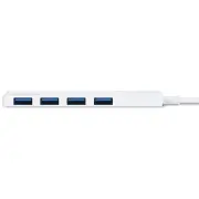 Bonelk Long-Life USB-A to 4 Port USB 3.0 Slim Hub (White)