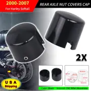 Black CNC Rear Axle Cap Nut Cover For Harley Heritage Softail FLSTC Fatboy FLSTF