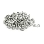 100pcs M3 x 4mm Aluminum Half Round Head Solid Rivet Fastener Silver Tone