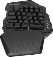 RGB One Handed Gaming Keyboard, 2.4G Wireless Gaming Keyboard Colorful Backlit with Wrist Rest, Ergonomic 35 Key for PC Gamer