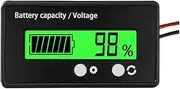 CGEAMDY Battery Meter, DC 12V 24V 36V 48V Battery Capacity Indicator with Alarm, Lead Acid and Lithium Ion Voltage Monitor Indicator, Suitable for Car, Golf Cart, RV, Marine(Green)
