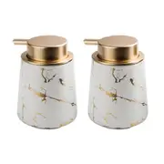 Ceramic Soap Dispenser Bottle Large-capacity Shower Gel Shampoo Press Pump Bottle Fillable Bathroom Empty Bottle 400ml