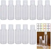 Esforzarse 12 Pieces Travel Bottles 100ml Travel Bottles with Adhesive Label Clear Plastic Containers Cosmetic Bottles for Shampoo Liquid Lotions Creams