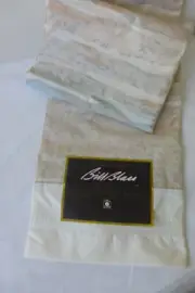 NWT Bill Blass Springmade twin flat sheet stripes white beiges blues greens