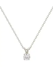 Suzy Levian 14K 0.26 ct. tw. Diamond Solitaire Split Bail Pendant Necklace