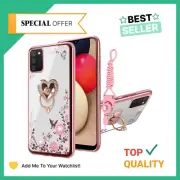 Samsung Galaxy A03S Case Glitter Butterfly Floral Slim TPU Luxury Bling Cover