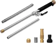 Hydro Jet High Pressure Power Washer-high pressure cleaning tool Extra Long Extendable Wand,Flexible Water Hose Universal Nozzle,Gutter Patio Car Pet Window Cleaning tool black