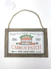 Hobby Lobby Easter Wooden Mini Sign Cottontail Farm Carrots 6" X 4" Farmhouse