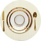 Placemats Set of 6 Vinyl Washable Place Mats for Dining Table Durable Plastic Wo