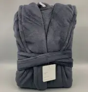 Pottery Barn Plush Faux Fur Robe Slate Blue Medium #9907