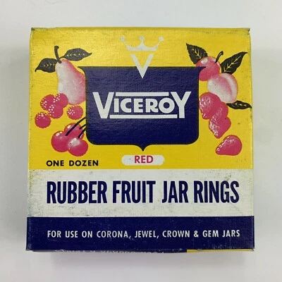 Vintage Viceroy Rubber Fruit Jar Rings For Corona Jewel Crown Gem Jars Red NOS