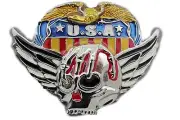 Men Women Silver Metal Belt Buckle Skull Wings Skeleton USA American Eagle Army