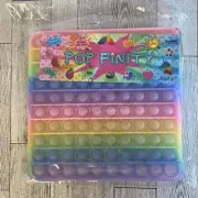 Pop Finity Fidget Bubble Pop Toy Colorful Square 100 Pops Stress Relief Ages 8+