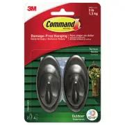 Command 17086SAWES All Weather Hooks and Strips - Medium/Slate (2/Pack) New