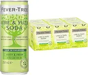 Fever-Tree Lime & Yuzu Soda, Sparkling Soft Drink Mixer, Natural Ingredients & Flavours, 250mL (Pack of 24 Cans)