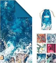 Miss Rui Microfiber Quick Dry Beach Towel, Extra Large 180x80cm Pool Towel with Carry Bag Fast Absorbent Lightweight Sand Free Travel Towel for Bath Swim Camping