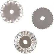 Craftelier - Pack of 3 Replacement Shaped Blades for 45 mm Rotary Cutter | Includes Ripple, ZigZag and Discontinuous Cutting Blades | Made of Steel