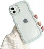 Compatible with Clear iPhone 7/8/SE Case Cute Simple Curly Wave Bumper Case Aest