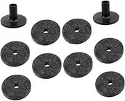 Amosfun 8pc Drum Set Felt Pad Set Cymbal Felt Pads 2.5cm Size Metal Ring for Drum Kit Non-Slip Design