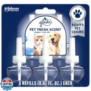 Glade PlugIns Refills Air Freshener, Pet Fresh Scent, Scented and Essential O