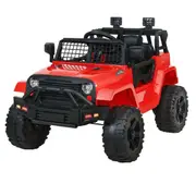 Rigo Kids Ride On Car Electric 12V Car Toys Jeep Battery Remote Control Toys Red