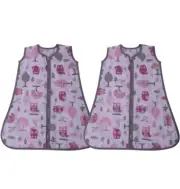 Bacati Owls Girls Cotton Percale 2 Pack Sleeping Bag Medium, Pink/Grey