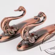 1 Pair Curtain Wall Hooks Swan Zinc Alloy Tieback Hold Clasp Screw In Metal