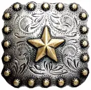 WesternTack Antiqued Silver/Gold Plated Star 1" Concho
