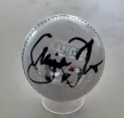 Craig McDermott Signed White Leather Cricket Ball Australia Icon