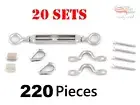 20 X TURNBUCKLE D.I.Y STAINLESS STEEL WIRE BALUSTRADE KIT 3.2mm WIRE HANDSWAGE