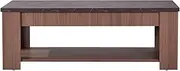 Priceworth Adam Coffee Table, Stylish Couch Table, Rectangular Hall Table, Modern Particle Board Living Room Furniture, Grey and Walnut Finish, Storage Table, Size - 44cm H x 119cm W x 59cm D