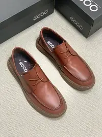 在飛比找Yahoo!奇摩拍賣優惠-ECCO愛步2023最新款超級柔軟懶人鞋高端時尚潮流男鞋38