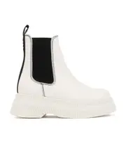 leather ankle boots 44,42 white and black