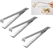 Garlic Tweezer Peeler, Stainless Steel Garlic Peeler, Stainless Steel Skin Removal Garlic Tweezer, Comfortable Garlic Tweezers for Fish Bones & Serving Appetizers