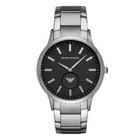 在飛比找PChome24h購物優惠-EMPORIO ARMANI 分秒必爭時尚都市腕錶-銀X黑