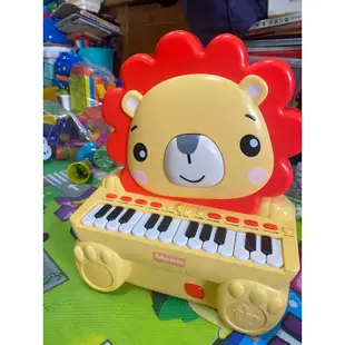 二手🌍正版費雪小象電子琴 獅子電子琴 費雪動物立式電子琴 兒童音樂多功能動物電子琴 高音質鋼琴 音樂啟蒙