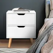 ALFORDSON Set of 2 Bedside Table Nightstand Side Table White