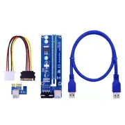 PCI-E 1x to 16x Powered USB3.0 GPU Riser Extender Adapter Card VER 009s Cable
