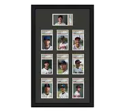 PSA Graded Card Frame Display Holds (10) Slabs Baseball UV Protection (optional)