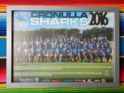 Framed 2016 CRONULLA SHARKS NRL Premiers Poster - 45cm x 32cm x 3cm