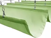 Awning Custom Waterproof Retractable Pergola Canopy Replacement Cover Green Shade Fabric for Outdoor Patio Pergola Kit Sliding Wire Wave Awning Sail Deck Porch Yard Rainproof