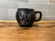 Rae Dunn “WITCHES BREW” Black Halloween Cauldron Mug - Recipe One Side